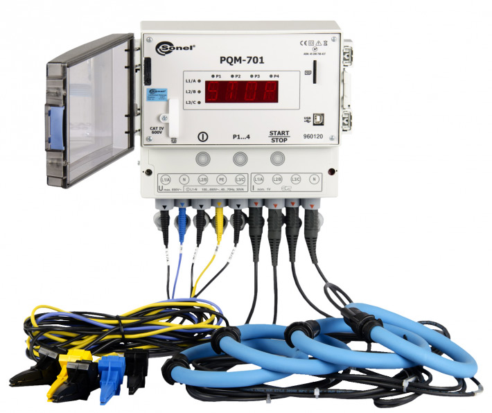 PQM-701 Анализатор электроэнергии с клещами F3 измерение до 3000А, Ø 130мм
