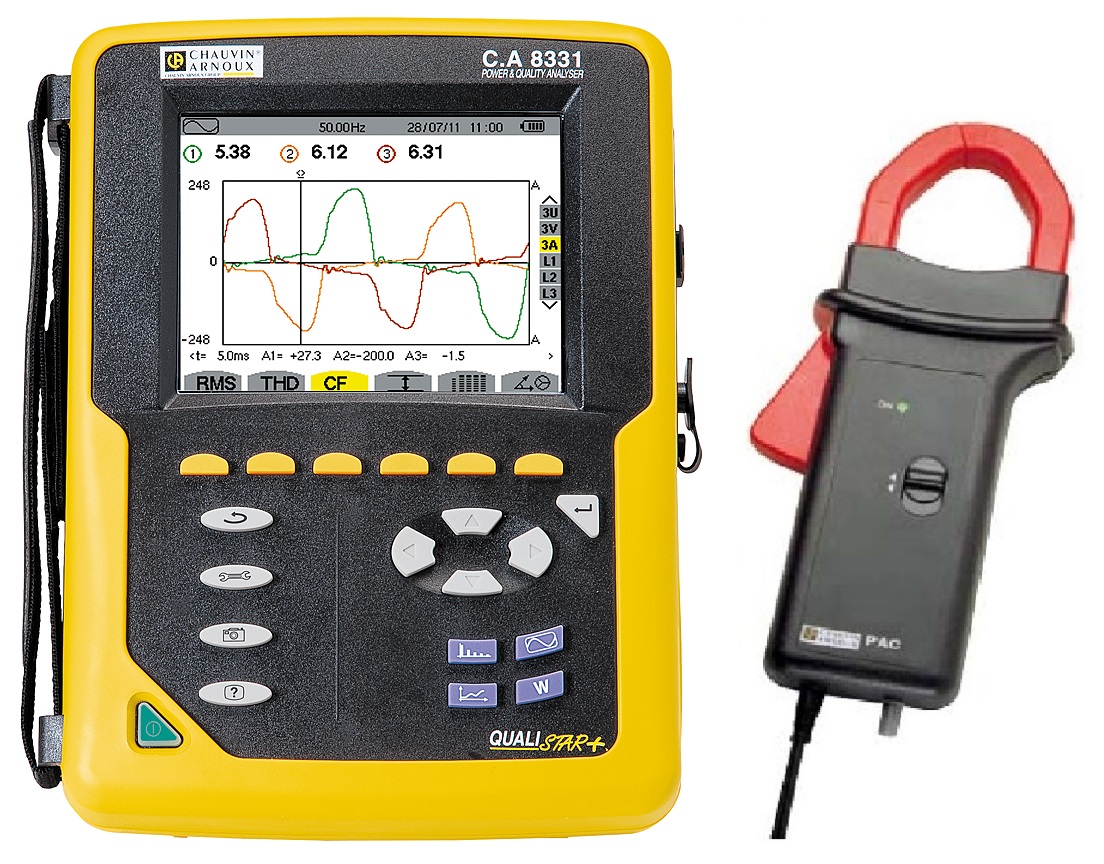 C.A-8331 Анализатор параметров электрических сетей с комплектом измерительных клещей PAC93
